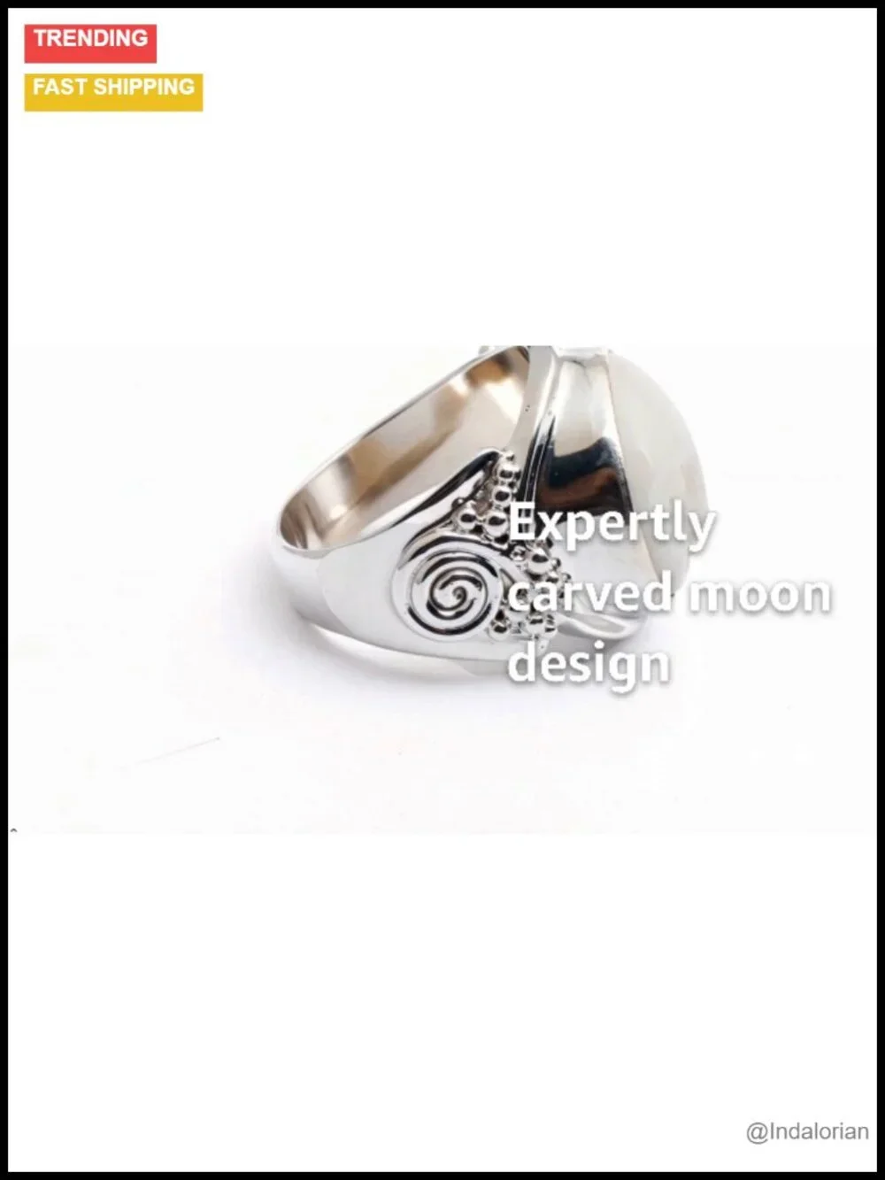 Handcrafted Sterling Silver Signet Ring Artisan Moon Face Cocktail